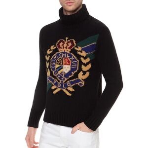 Polo RALPH LAUREN Crest Turtleneck Sweater Sz L Iconic Vintage Knit Top Shirt